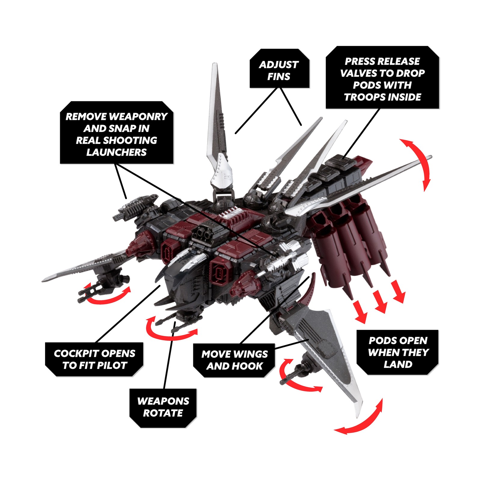 New – PlayMonster Snap Ships – Build to Battle: Scorpion K.L.A.W.Troop Dropper