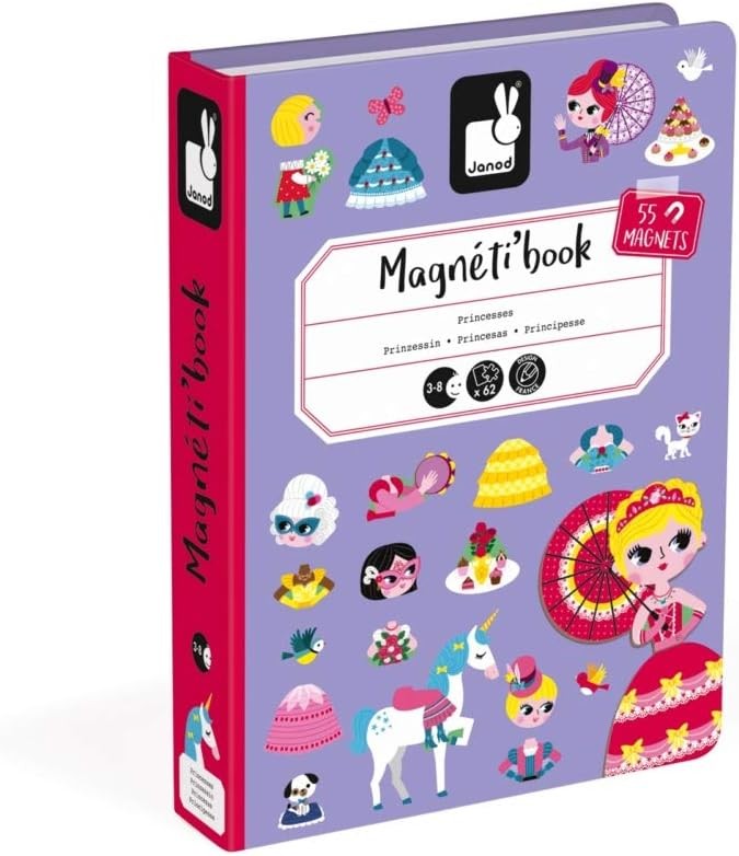 Janod • Magneti’Book Princesses • 3 to 8 Years • Educational Magnetic Games Toy