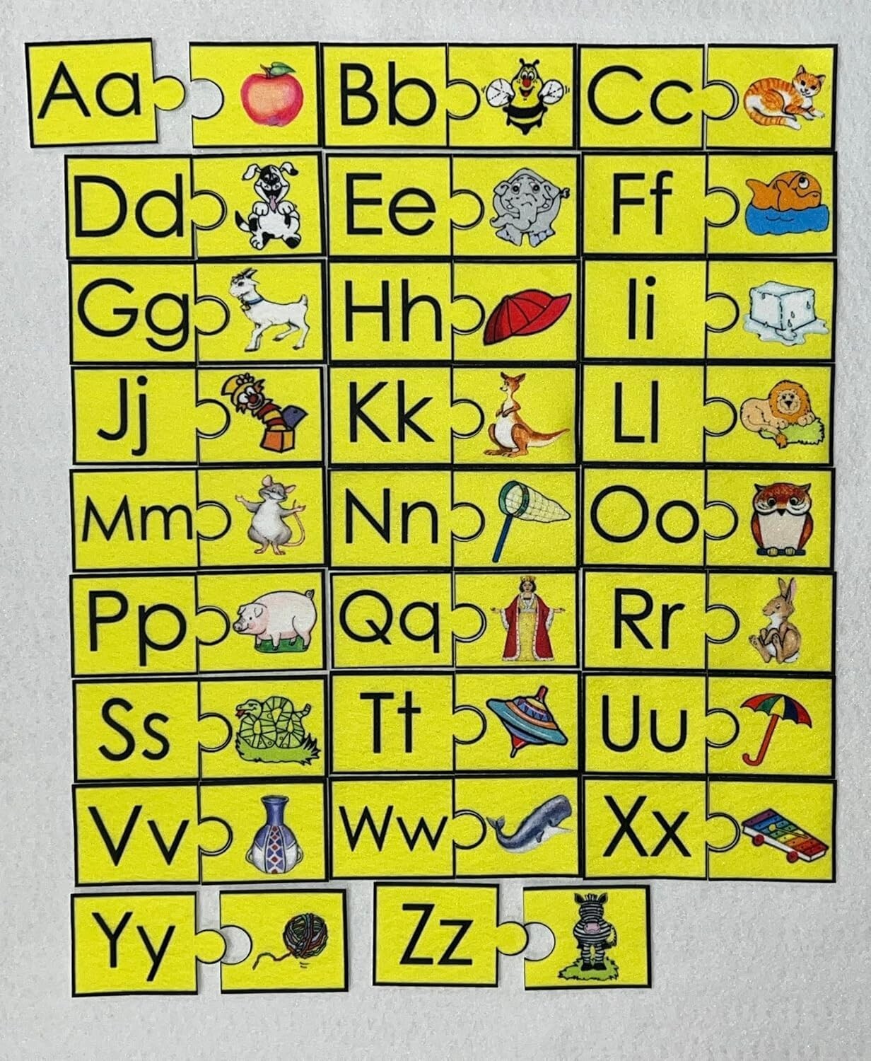 Alphabet Puzzle Matching Felt Figures for Flannel Board ABC Teaching Aide Kids