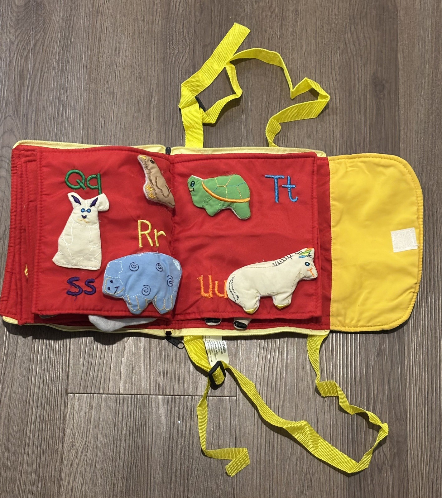 My Animal ABC Learning Alphabet Toddler Backpack Cloth Book Alma’s Designs GC!