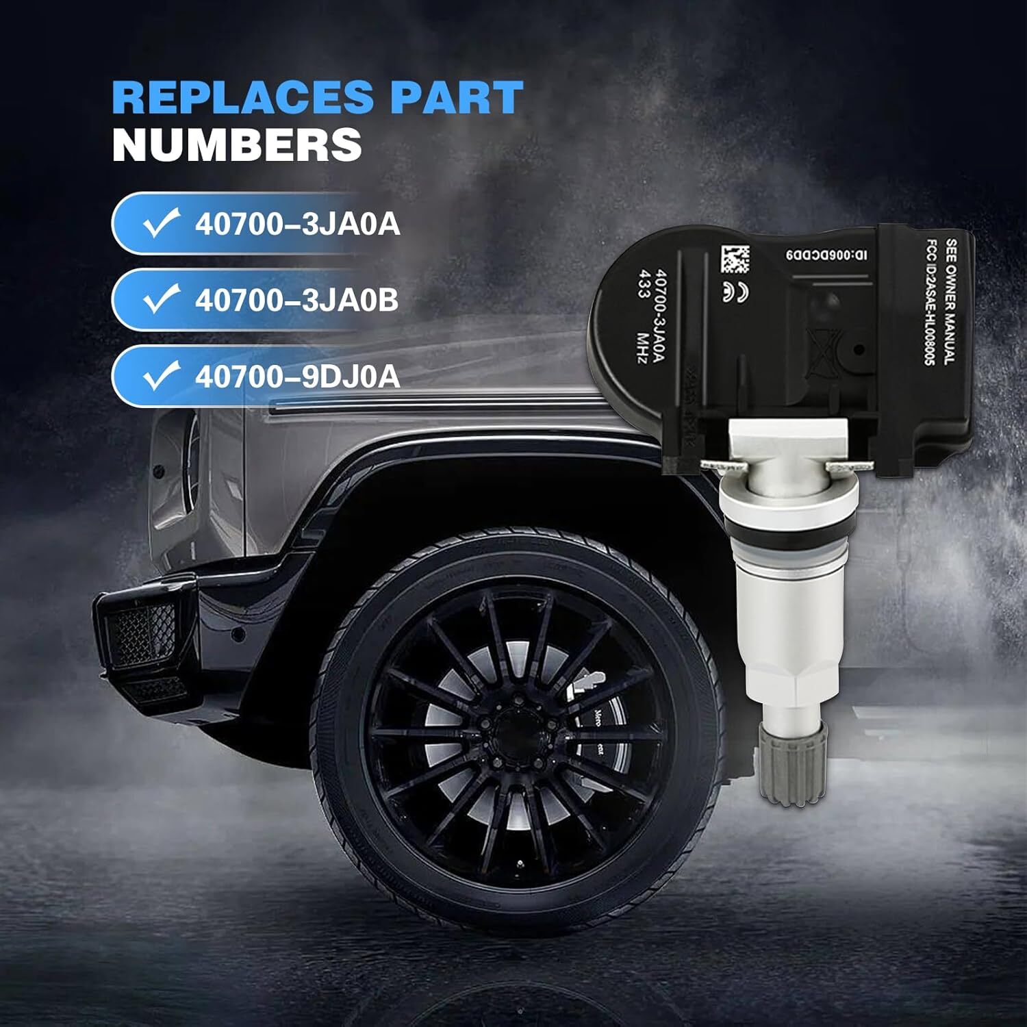 TPMS Sensor 433MHz Compatible for Infiniti Nissan Tire Pressure Monitoring