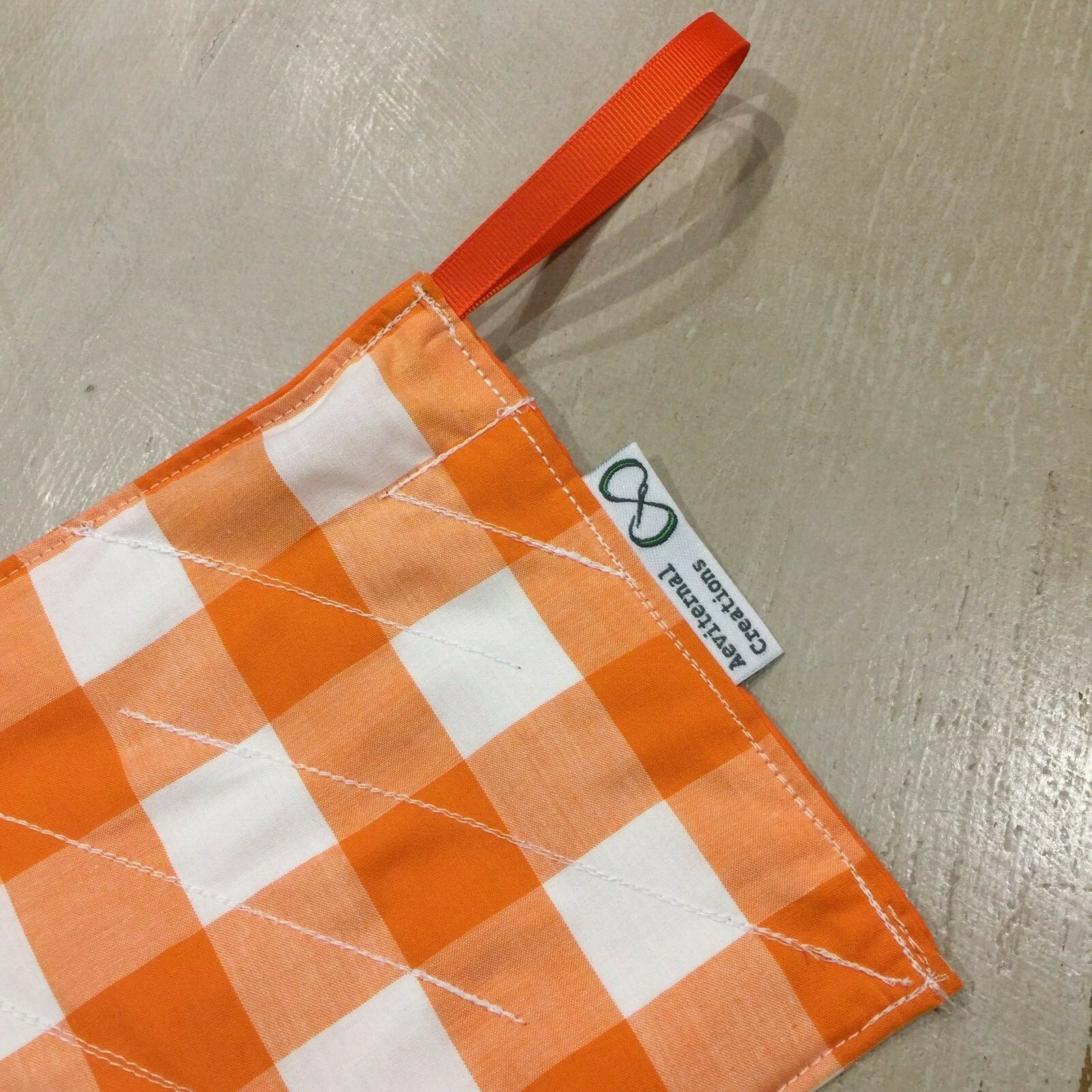Marble Maze, Fabric, Puzzle, Sensory Learning Aid, Tactile, ADHD, Orange Gingham