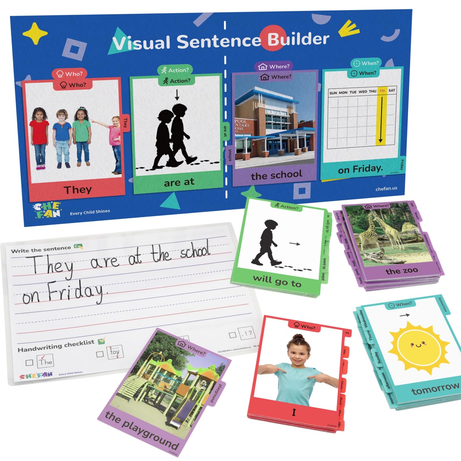 Sentence Building Kit for , Flash Cards for Early Reading and Word Games, Spe…