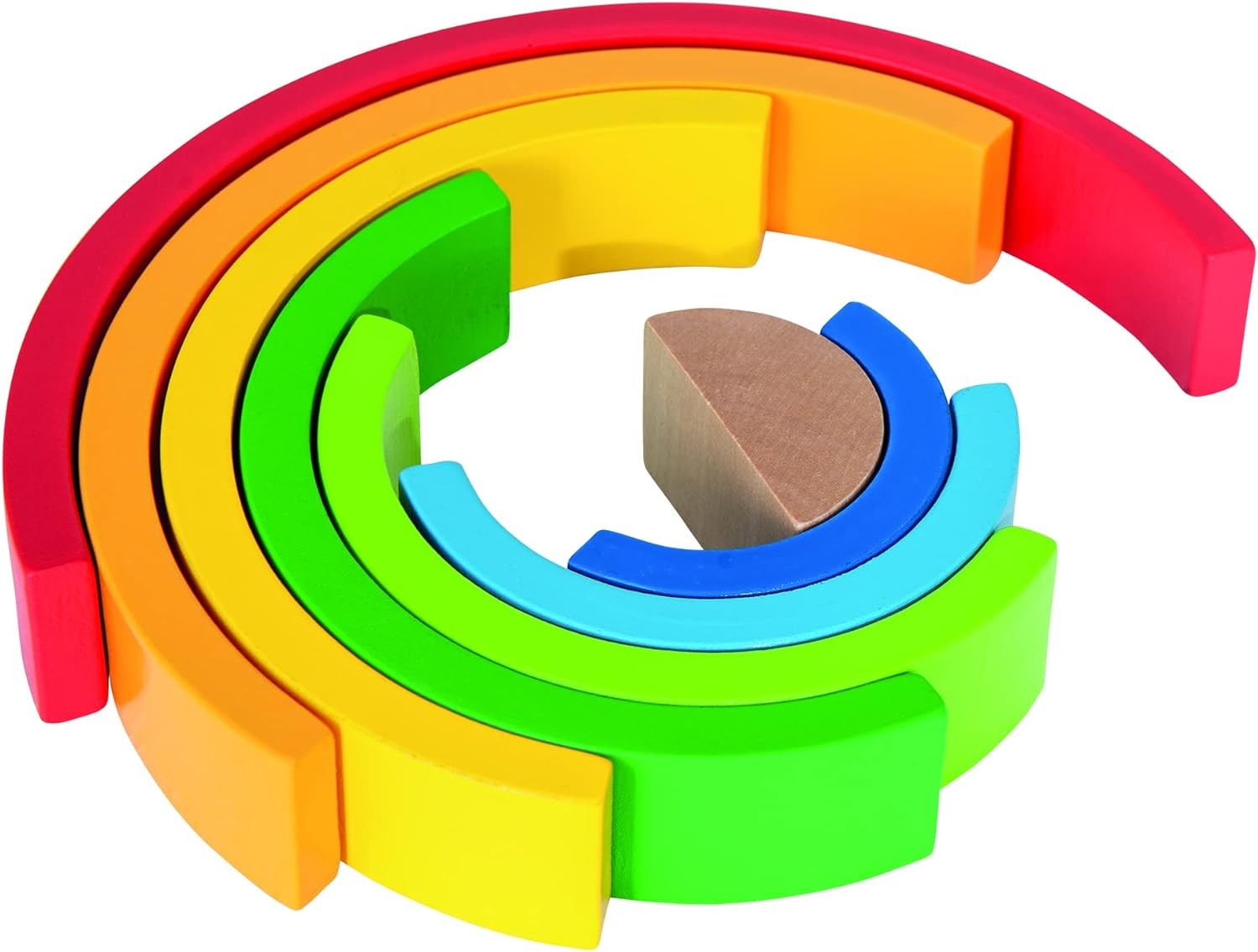 Eichhorn – Rainbow Sorting and Stacking Toy in Colourful Colours, 8 Pieces, 17.5