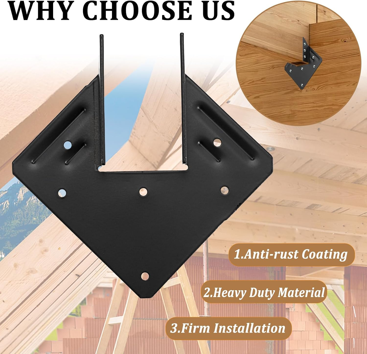 25 PCS Joist Hanger 2X6, 13-Gauge Heavy Duty Hurricane Ties, Hot Dip Galvanized