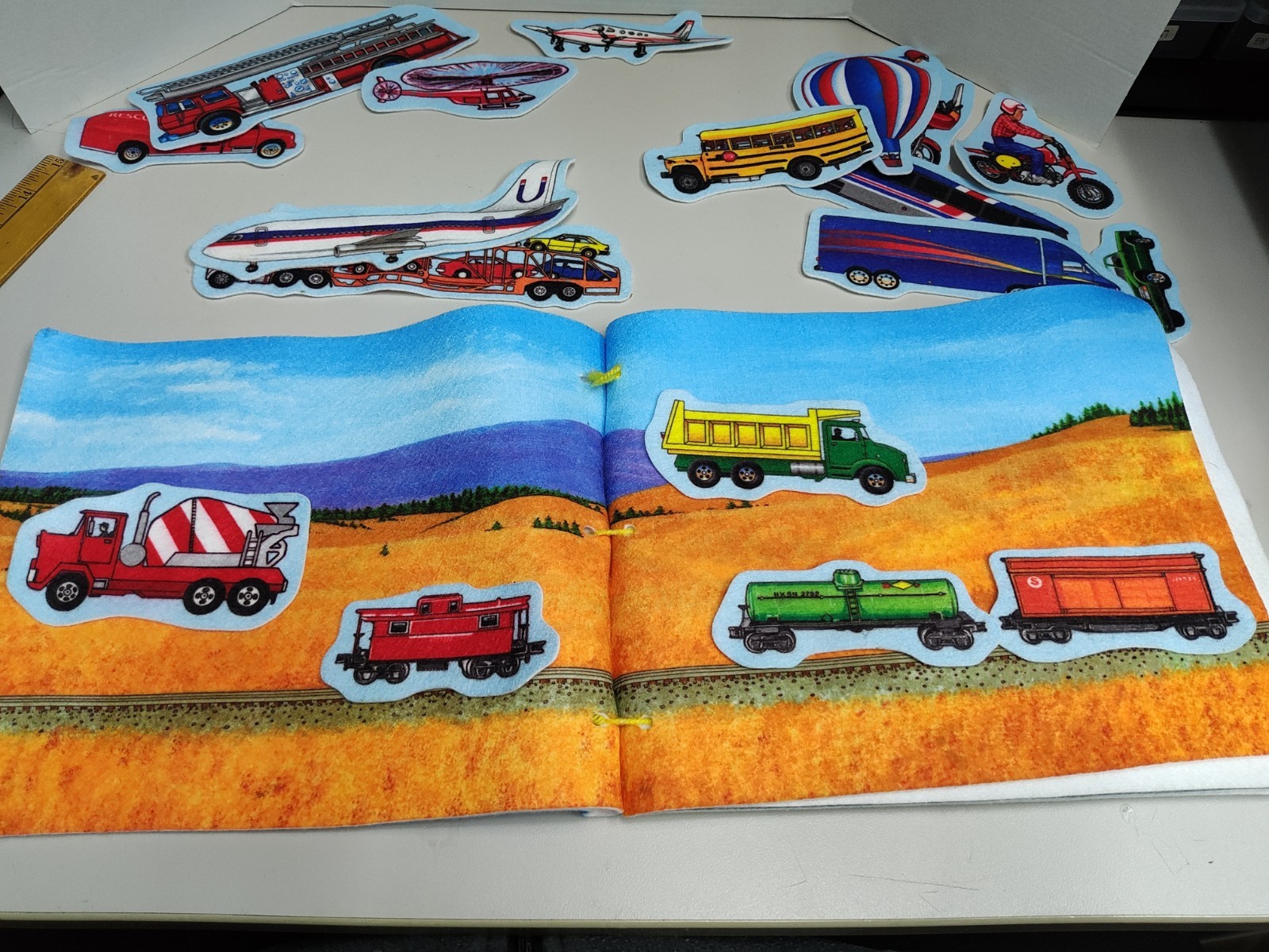 Felt Board Story Teller Felt Book Transportation Trucks Airplanes Fire Rescue