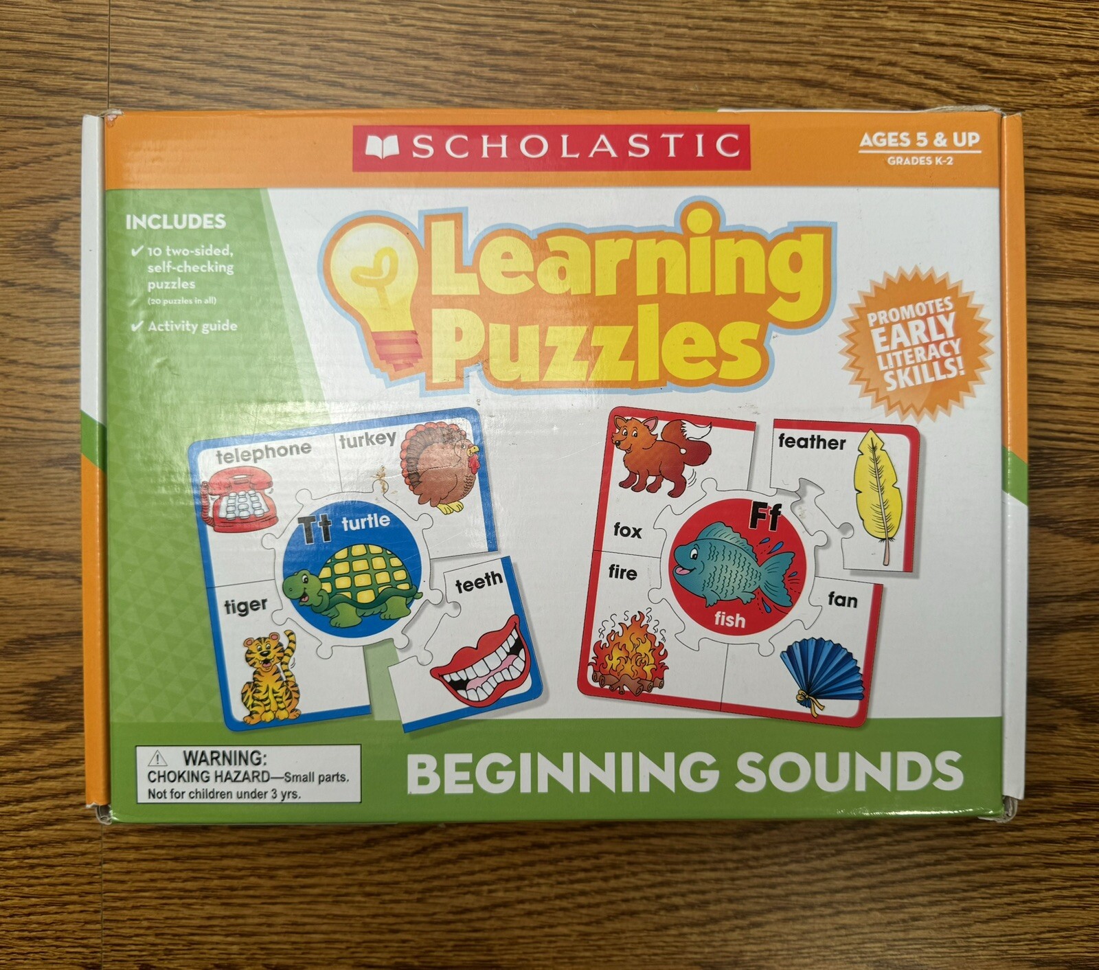 Scholastic Learning Puzzles Beginning Sounds Ages 5+