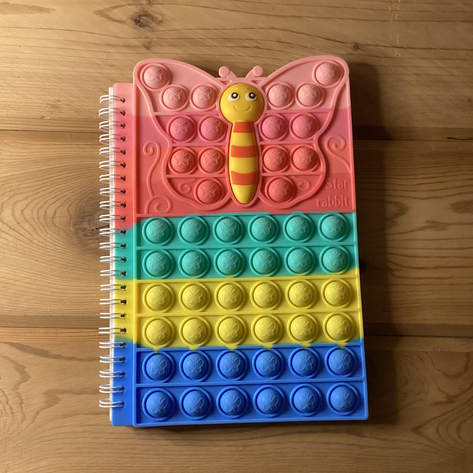 Spiral Notebook Butterfly Kids Journal ￼Pastel Pop it Fidget
