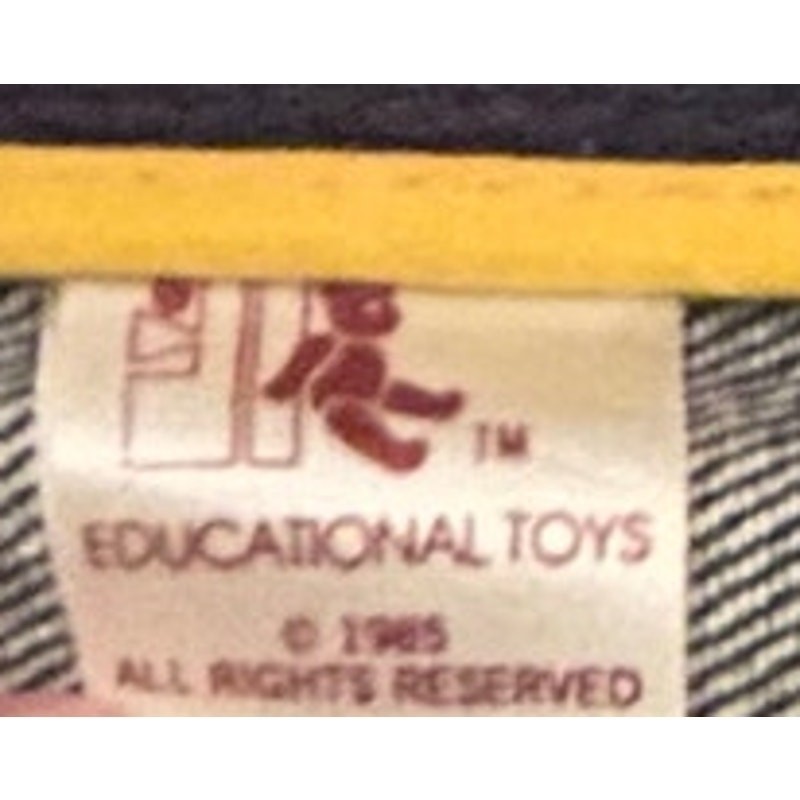 Vintage 1985 Fabric Book Educational Toys Handmade USA Shoe Tie Zipper Buttons