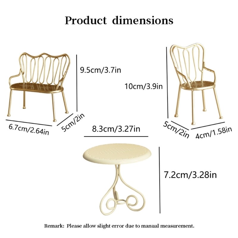 Contemporary Metal Dining Set for Small House Accessories Imitation Fun