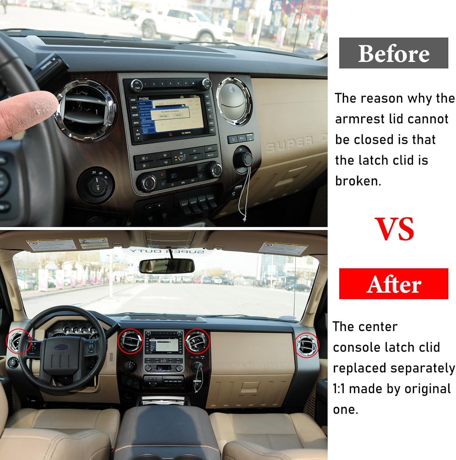Compatible with 2011-2016 Ford Dash Air Vent,AC Heater Air Vent for F250 F350…