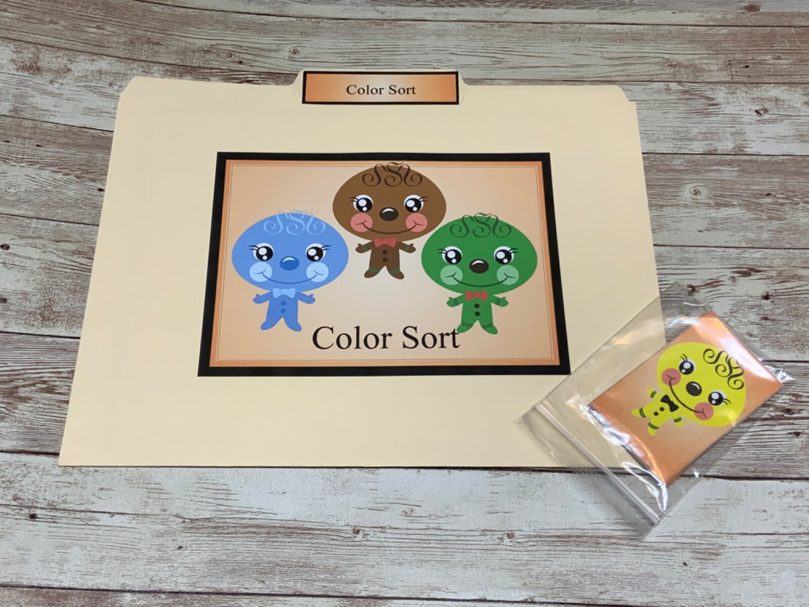 DIY- Gingerbread Man – 5 File Folder Set – Activity Set – Uncut