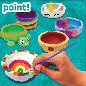 Made By Me! Sand Dough Sculpt & Paint Creations Pottery Kit – Mess-Free Arts