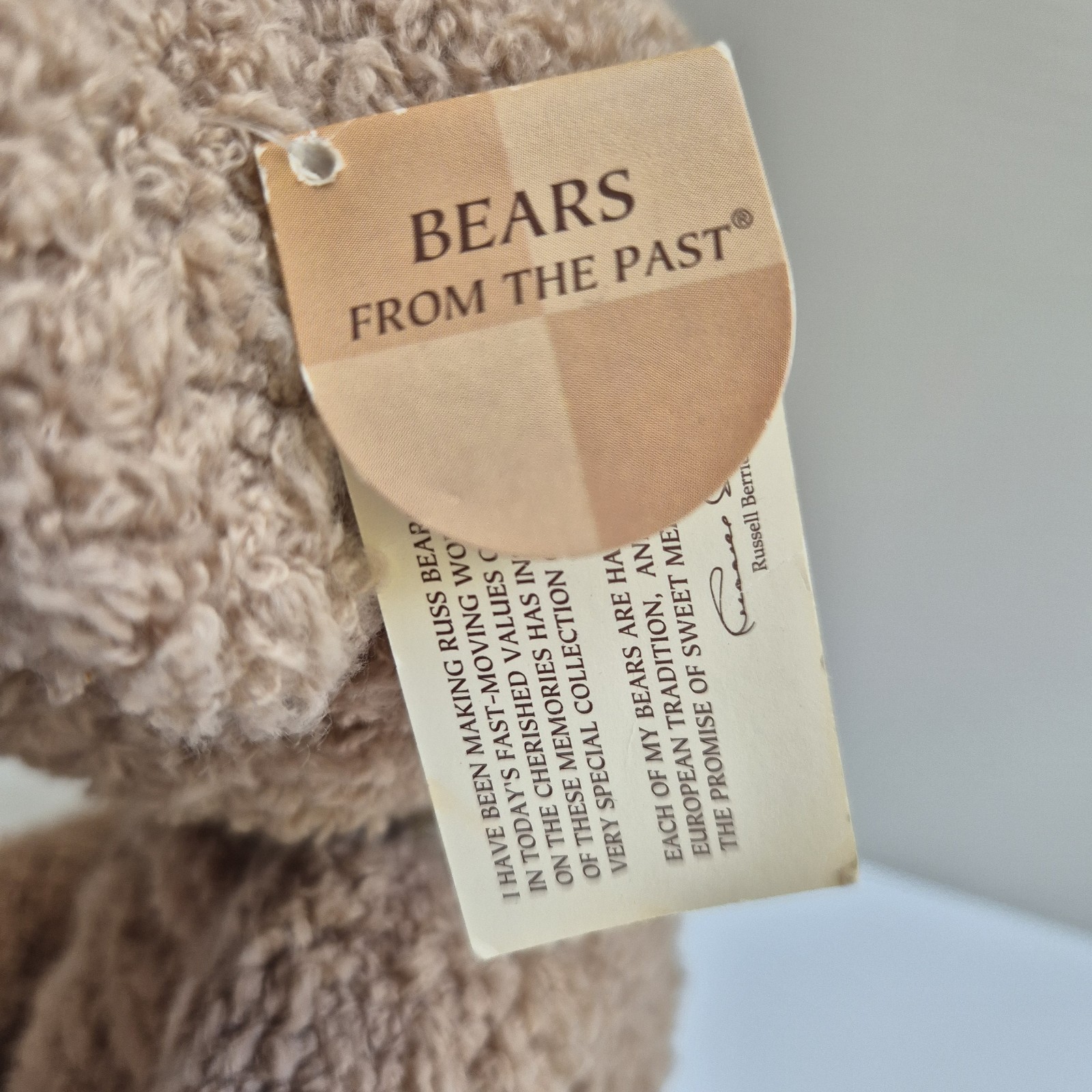Vintage Russ Berrie 15” Teddy Bear Plush Retired Bears From The Past New