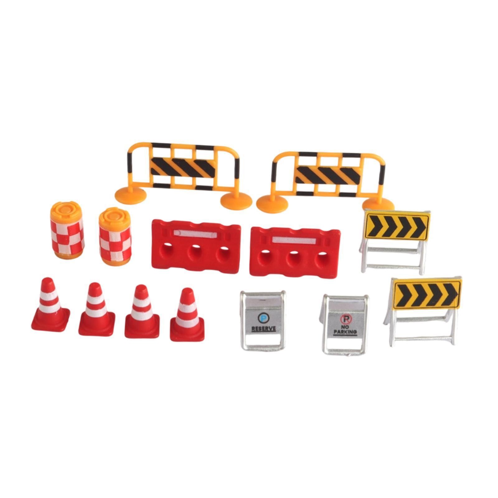 14Pcs Miniature Traffic Road Signs Models Holiday Safety Educational