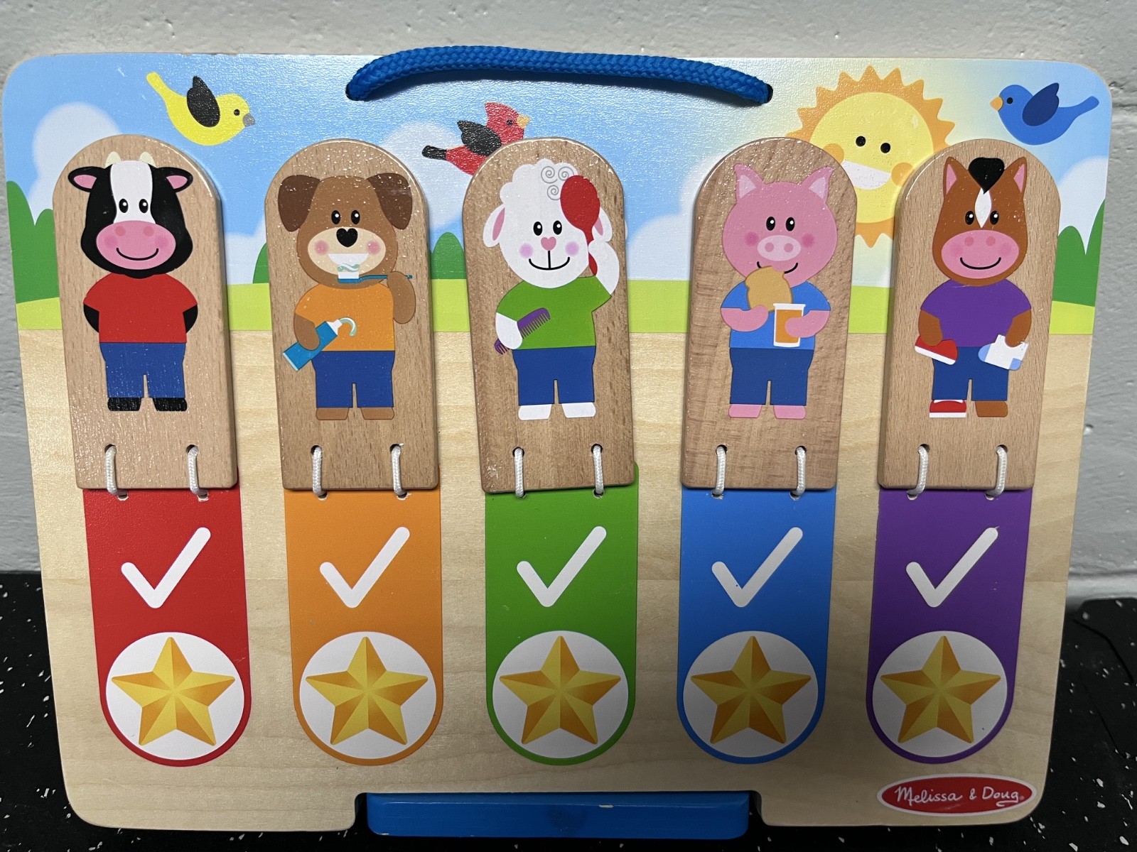MELISSA & DOUG My Personal Daily Routines Wooden Chart Toy for Kids Ages 2 to 6