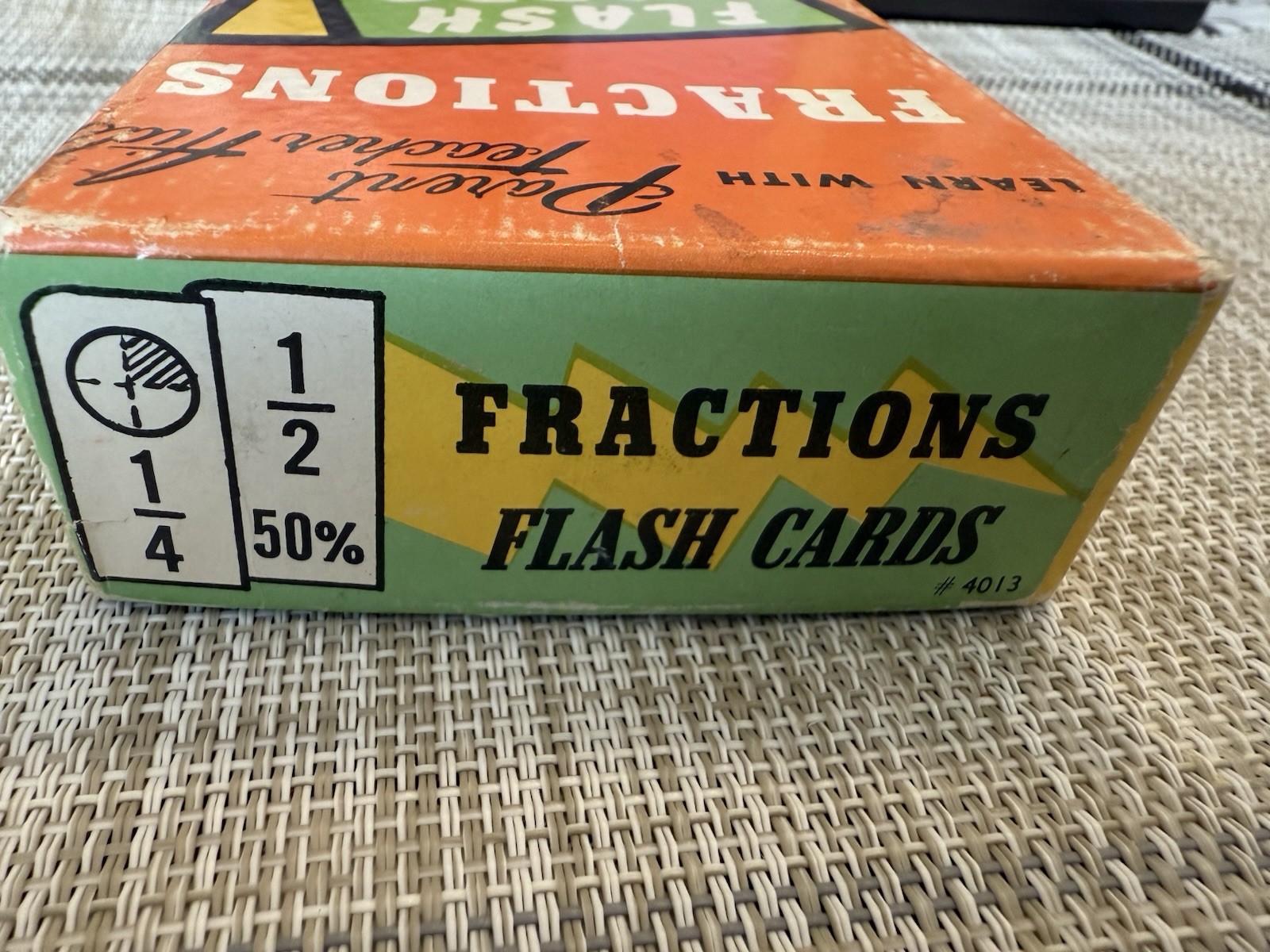 Fractions Flash Cards Learn With Parent Teacher Aid Numbers Math Arithmetic 1959