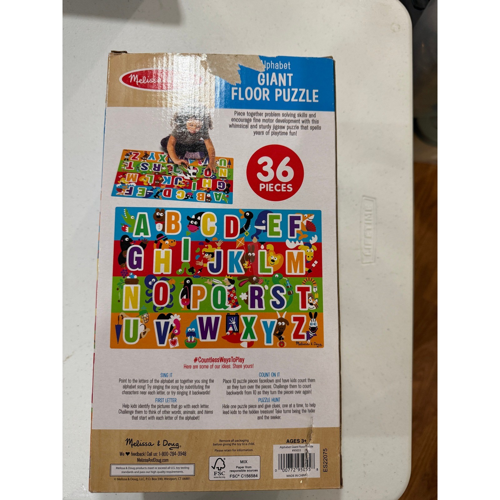 Melissa & Doug Alphabet Giant Floor Puzzle 36 Pieces Complete