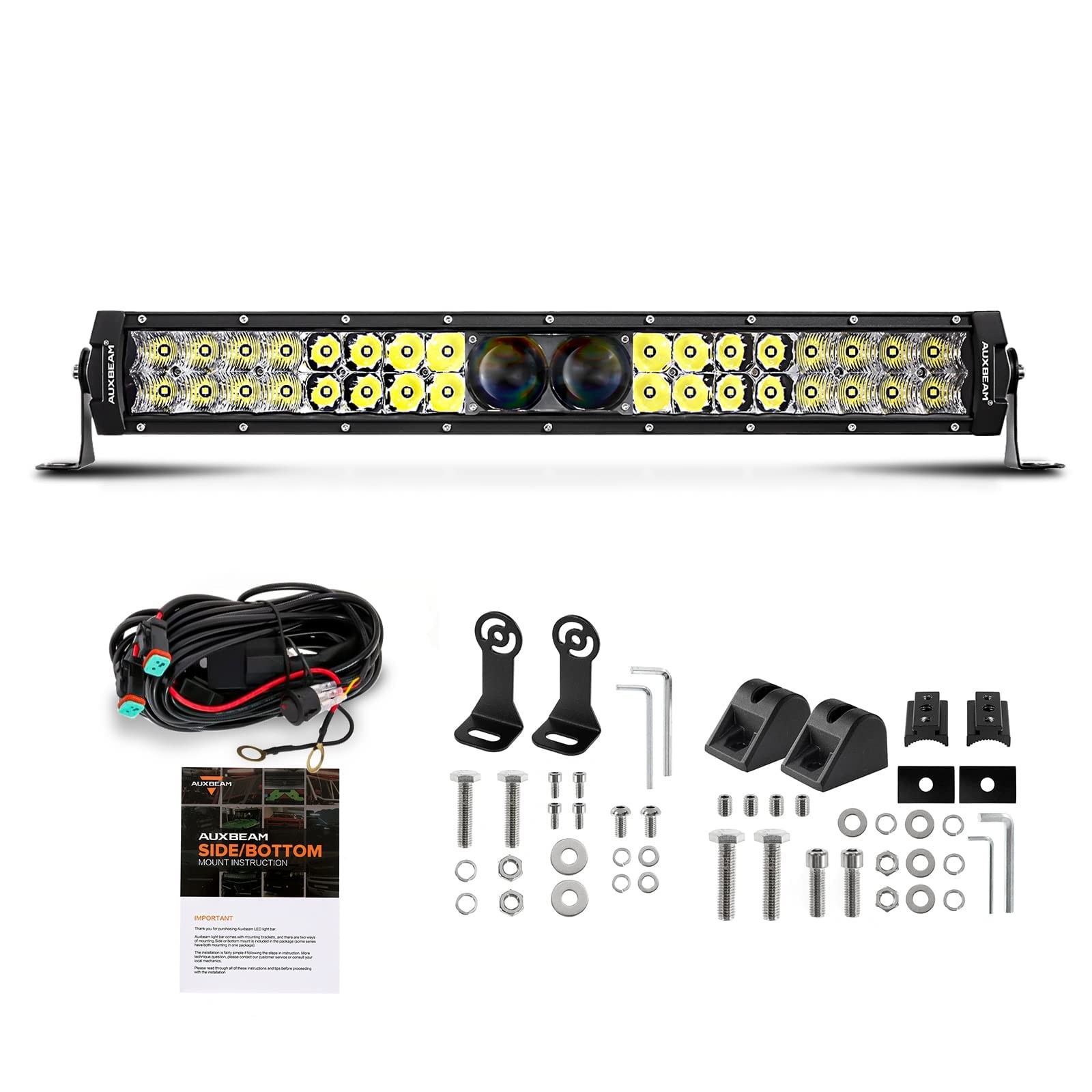 Auxbeam 22 in LED Light Bar 180W 22000LM 5D Pro Lens Off-Road Driving Light |…
