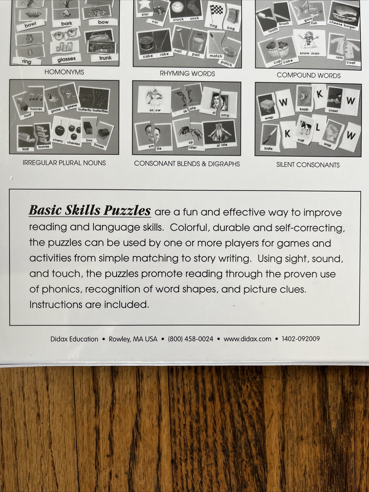 Didax Basic Skills Puzzles – Sound Alike – Hands On Phonics NEW SEALED IN BOX.