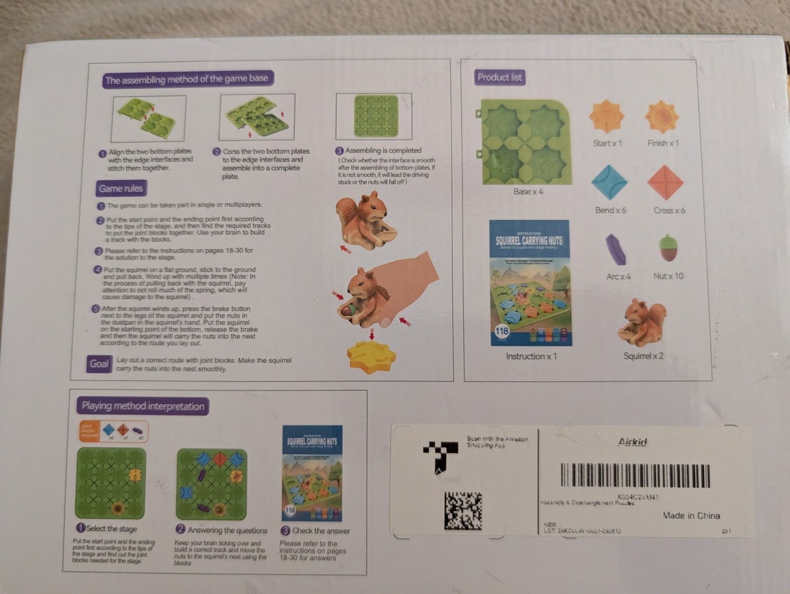 Airkid Puzzle Board Game Educational Toy 3D Maze Logic Challenge 4+ Kids