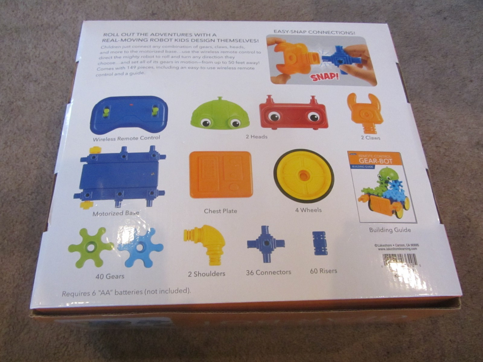 Lakeshore Remote Control Gear-Bot Building Blocks – NO REMOTE