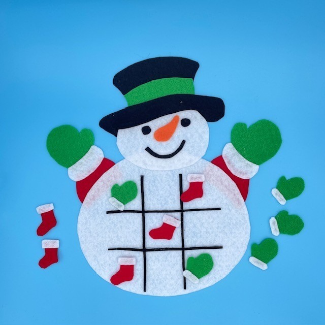 Snowman Tic Tac Toe Felt Game for Flannel or Felt Board Play