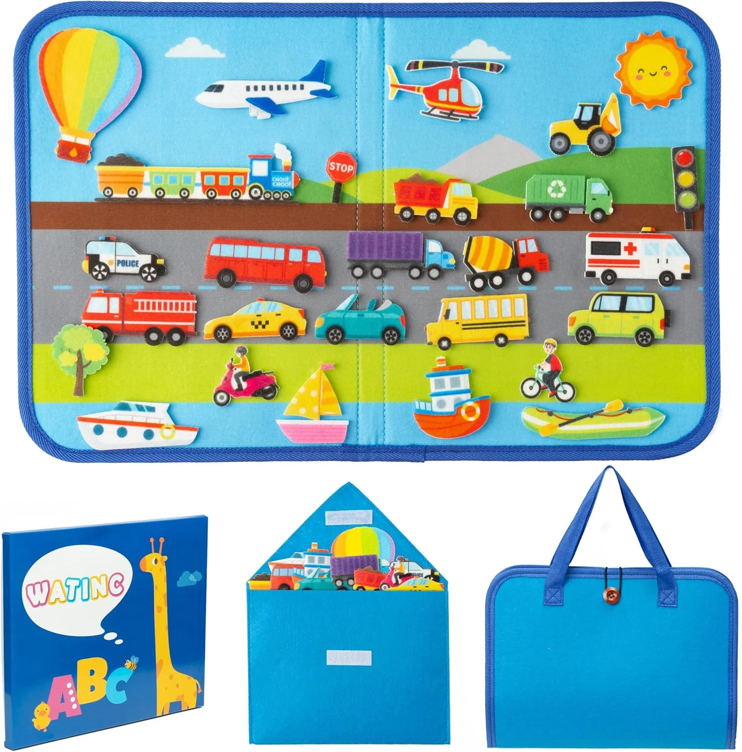 WATINC Travel Felt Board Story Set – 25PCS Portable Felt Board Educational Birth