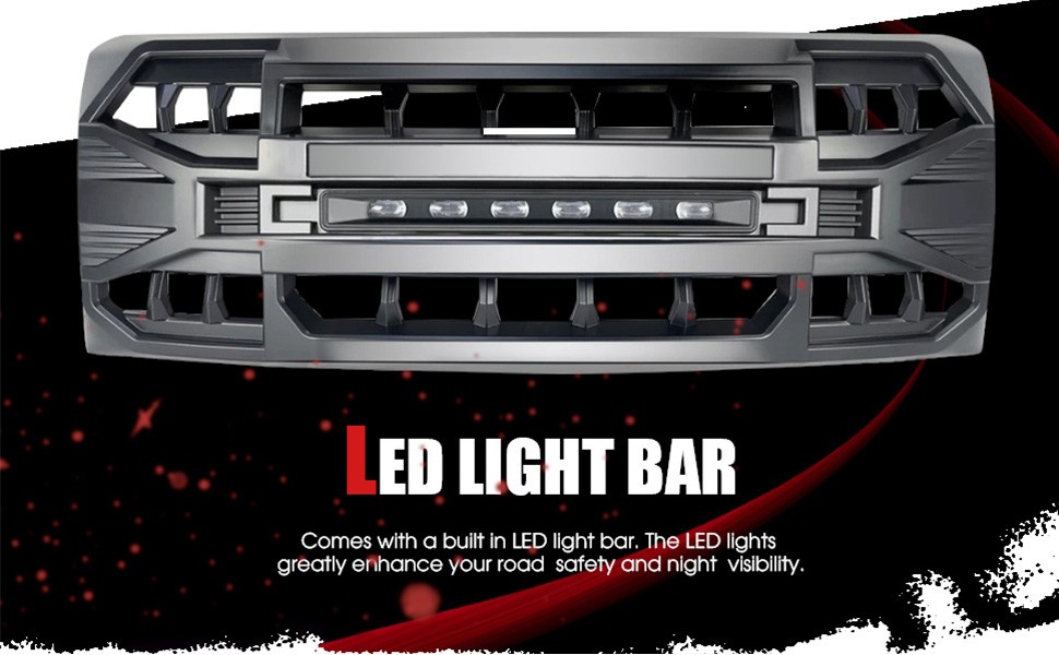 Front Grill Replacement for F150 2009-2014, Matte Black Front Bumper Grille