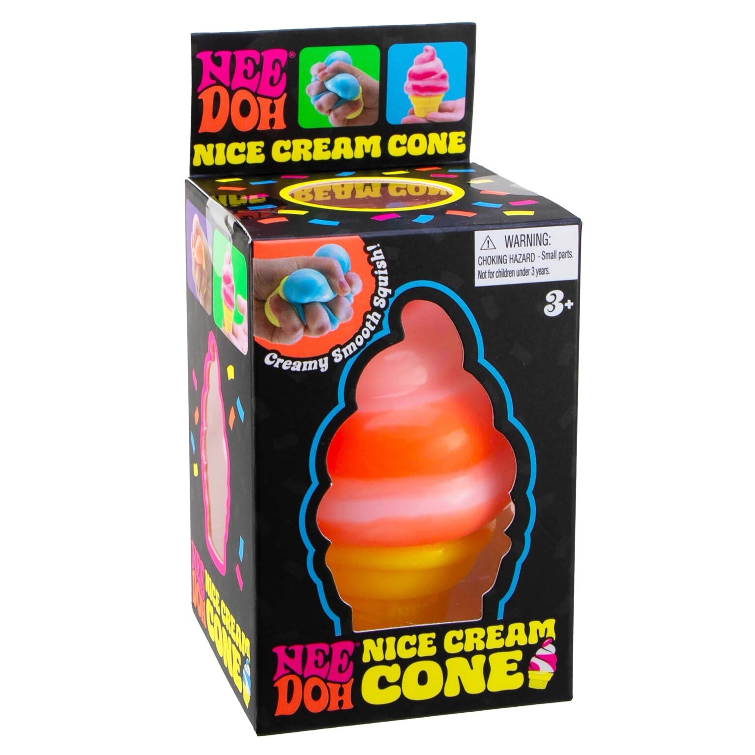 Schylling NeeDoh Nice Cream Cone (Orange) Creamy Smooth Squishy Toy – Viral