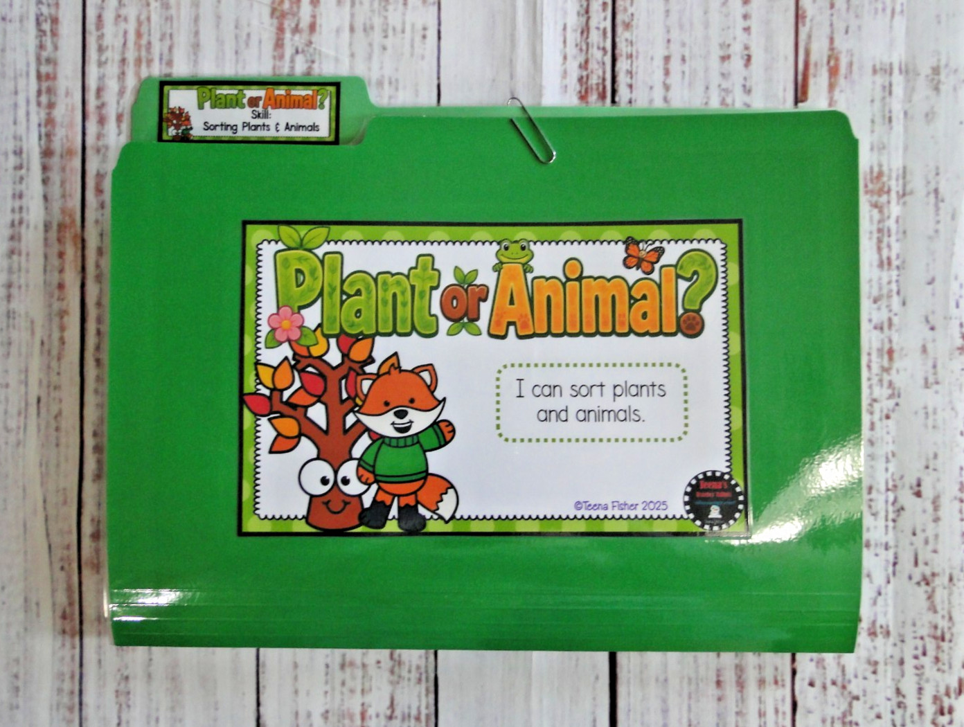 Plant or Animal Life Science File Folder Game Pre K Kindergarten First Grade