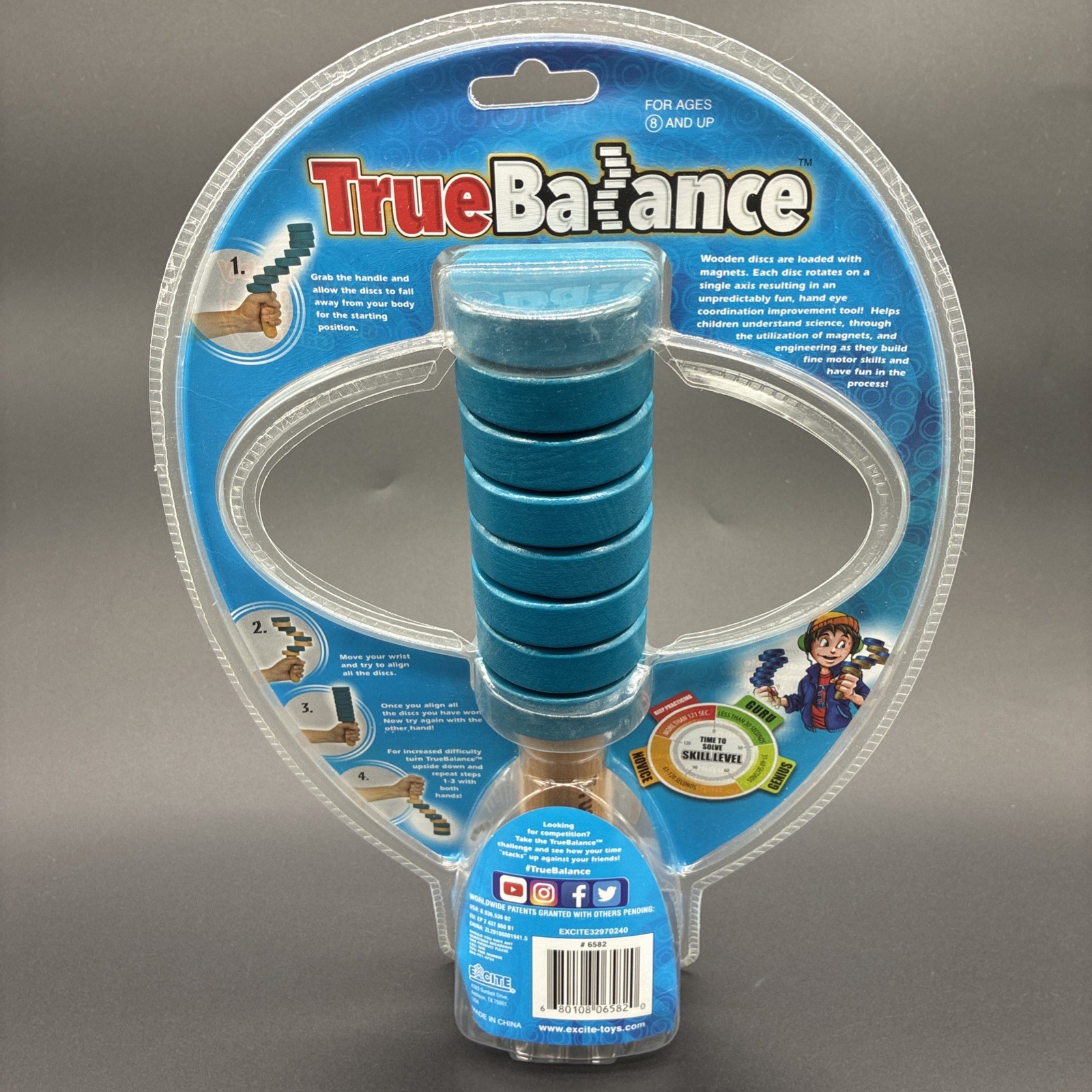 TrueBalance Wooden Balance Game STEM Fine Motor Coordination Handheld Skill Toy