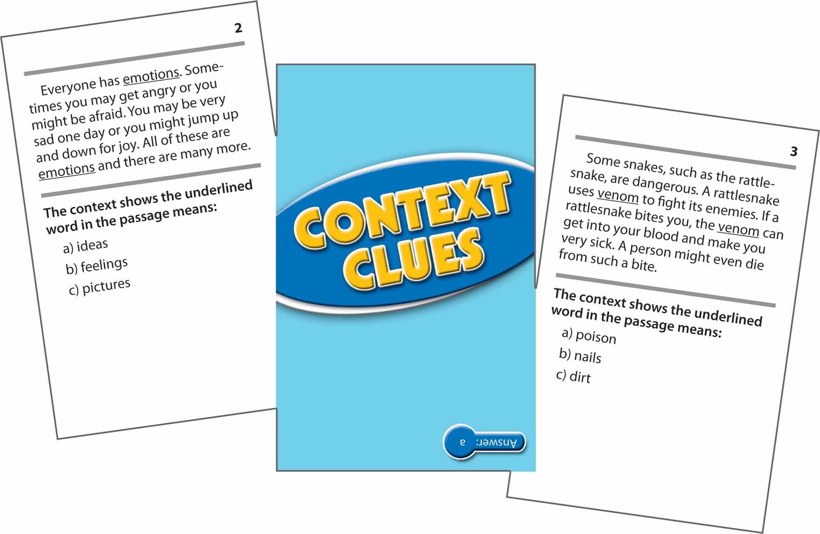 Context Clue Flash Cards Level 3.5 To 5.0 54 Self Checking Educational Cards