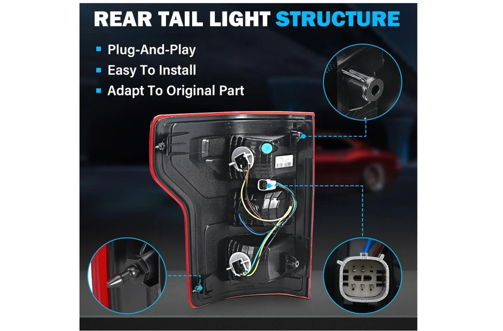 F150 Tail Lights Assembly, Compatible with 2018-2020 Ford F-150, Right Passenger