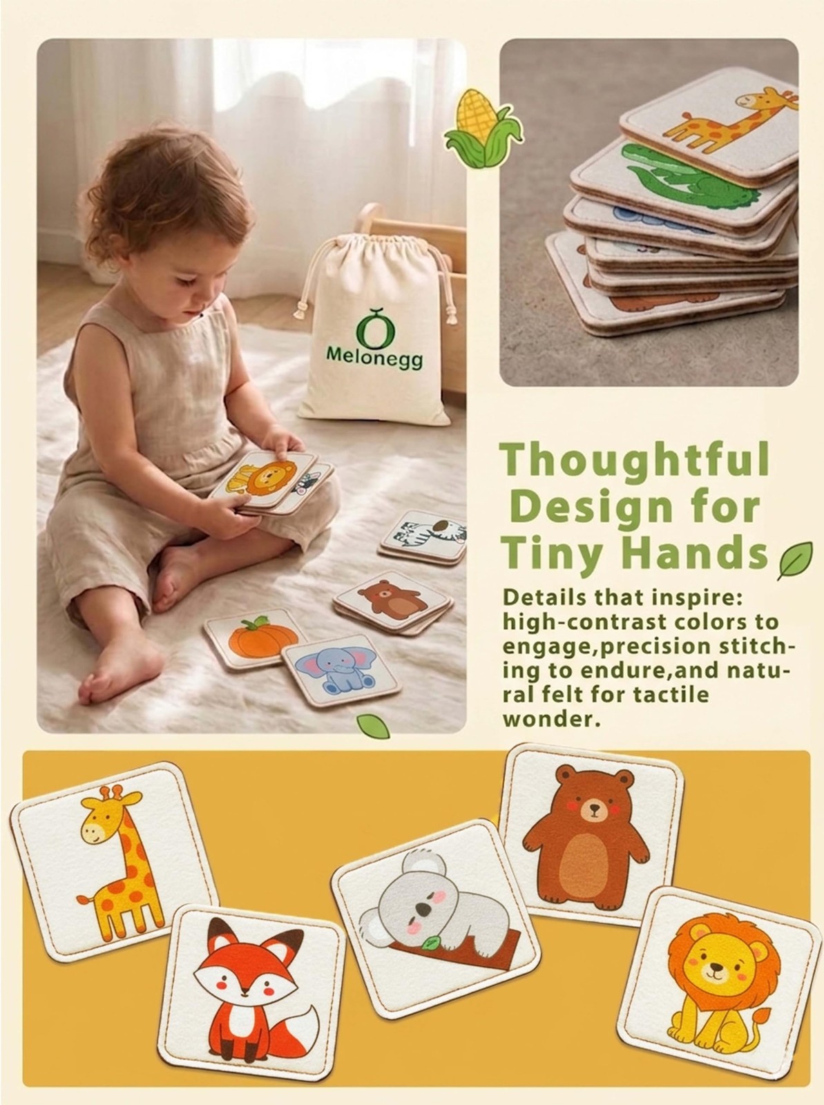 Felt Matching Game for Toddlers, Animal Montessori Toys Travel Toys for 2 3 Y…