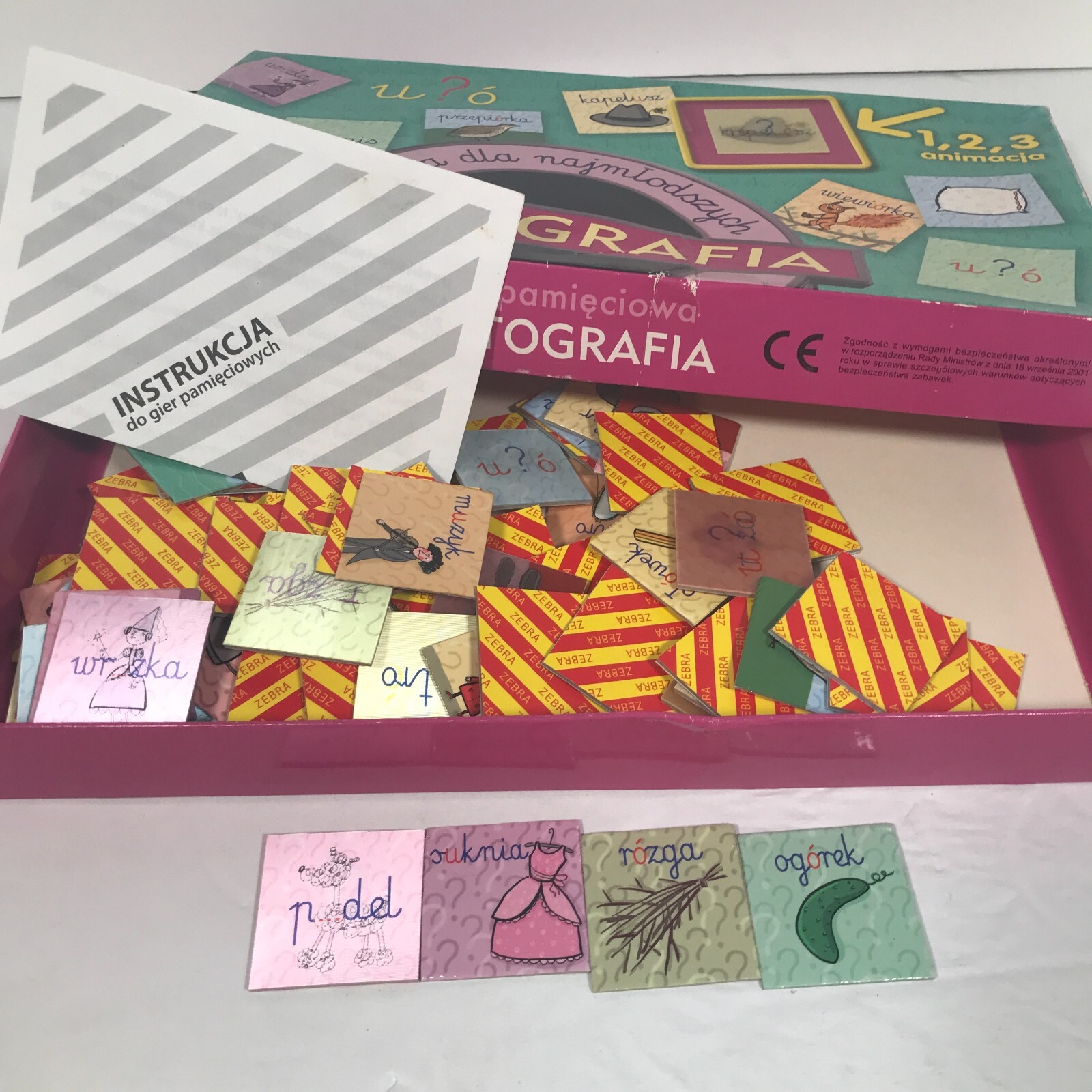 Lot Of 3 Polish Language Gra Pamieciowa Matching Games ABC Ortografia ch?h u?o