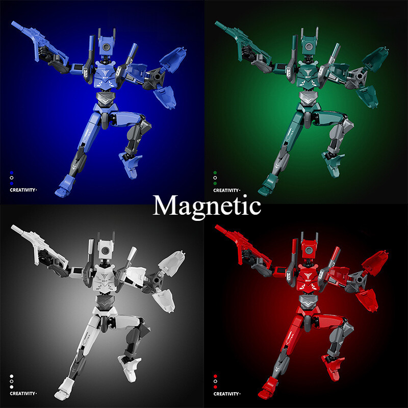Mechanical Sentinel Magnetic Humanoid Multi-Gesture Fully-Joint Movable Assembly