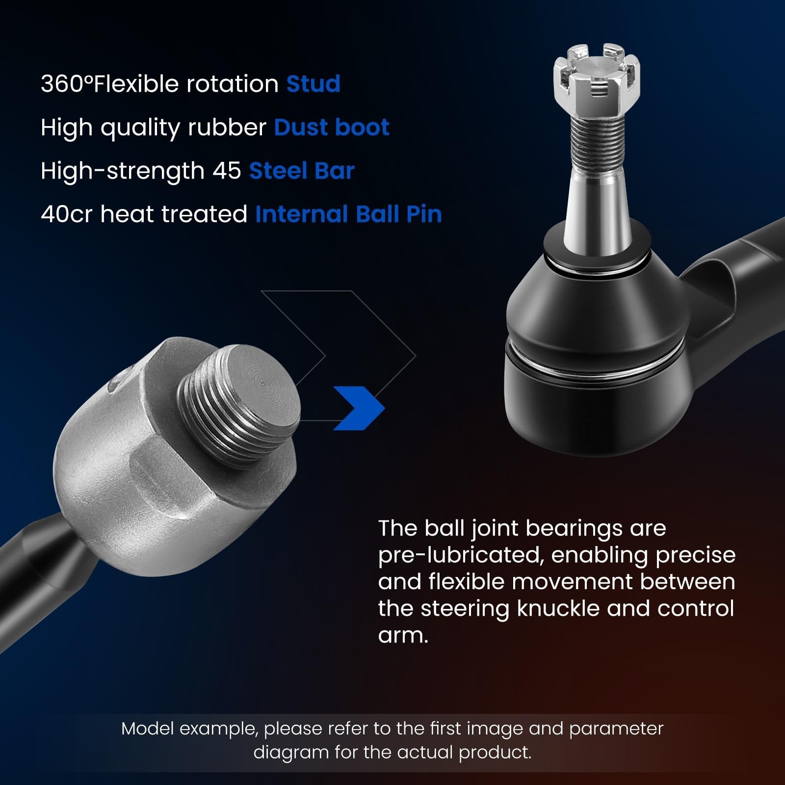 2-PC Outer Tie Rod ES80754 ES80755 for Ford F-250 2005-2022, F-350 2005-2022,…