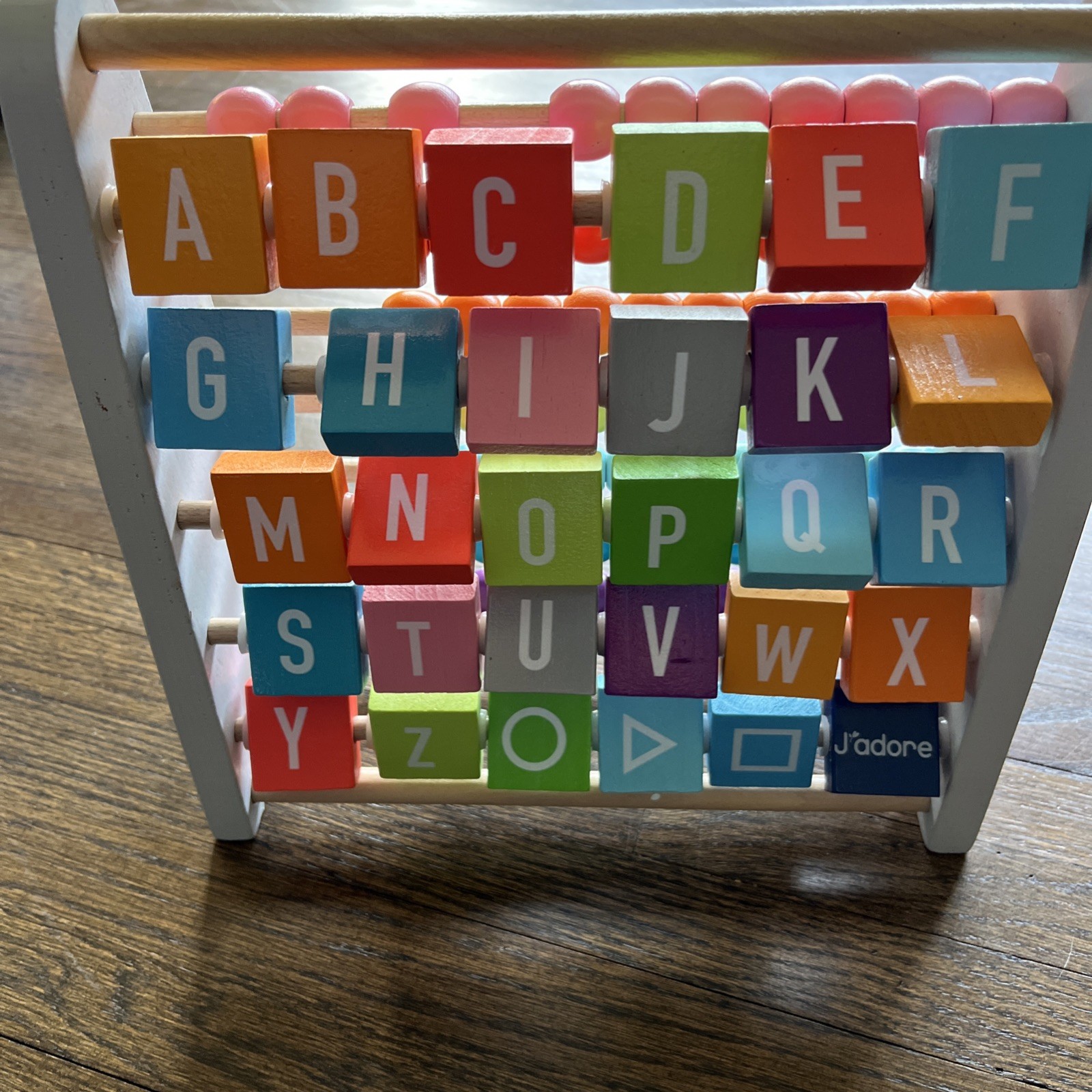 J’Adore Double Sided Abacus Learning Math Beads/Letters W/ Corrosponding Animals