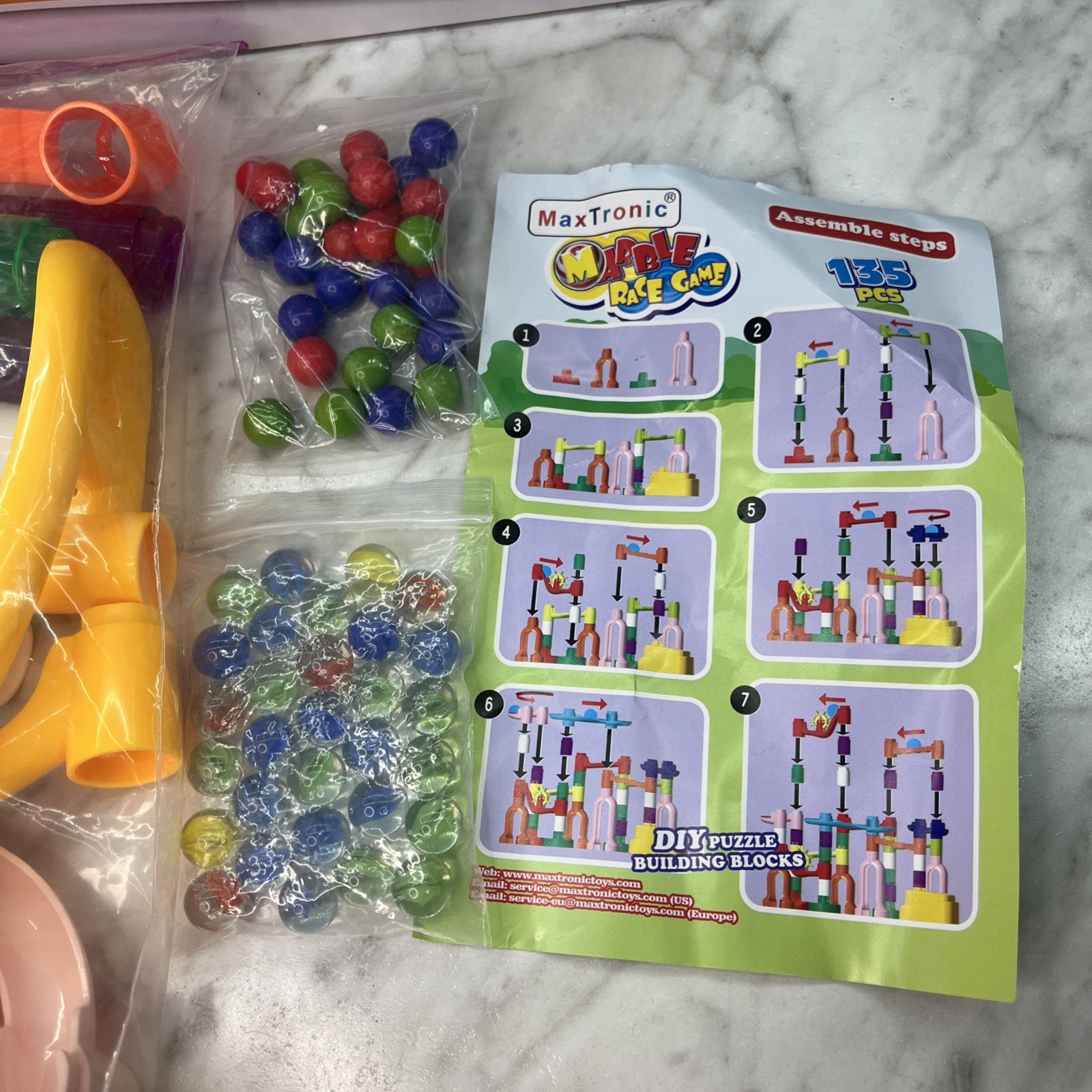 Marble Race Game 135 Pieces STEM Toy Ages 3+ Model 8104 ifollower Creative Fun!