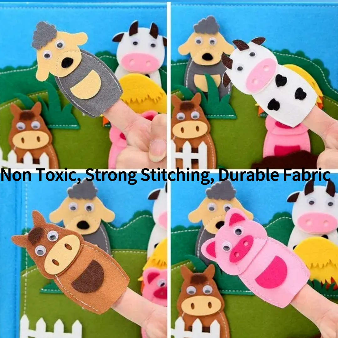 Busy Board Farm Animal Storytelling Activity Quiet Book Montessori Sensory Toy