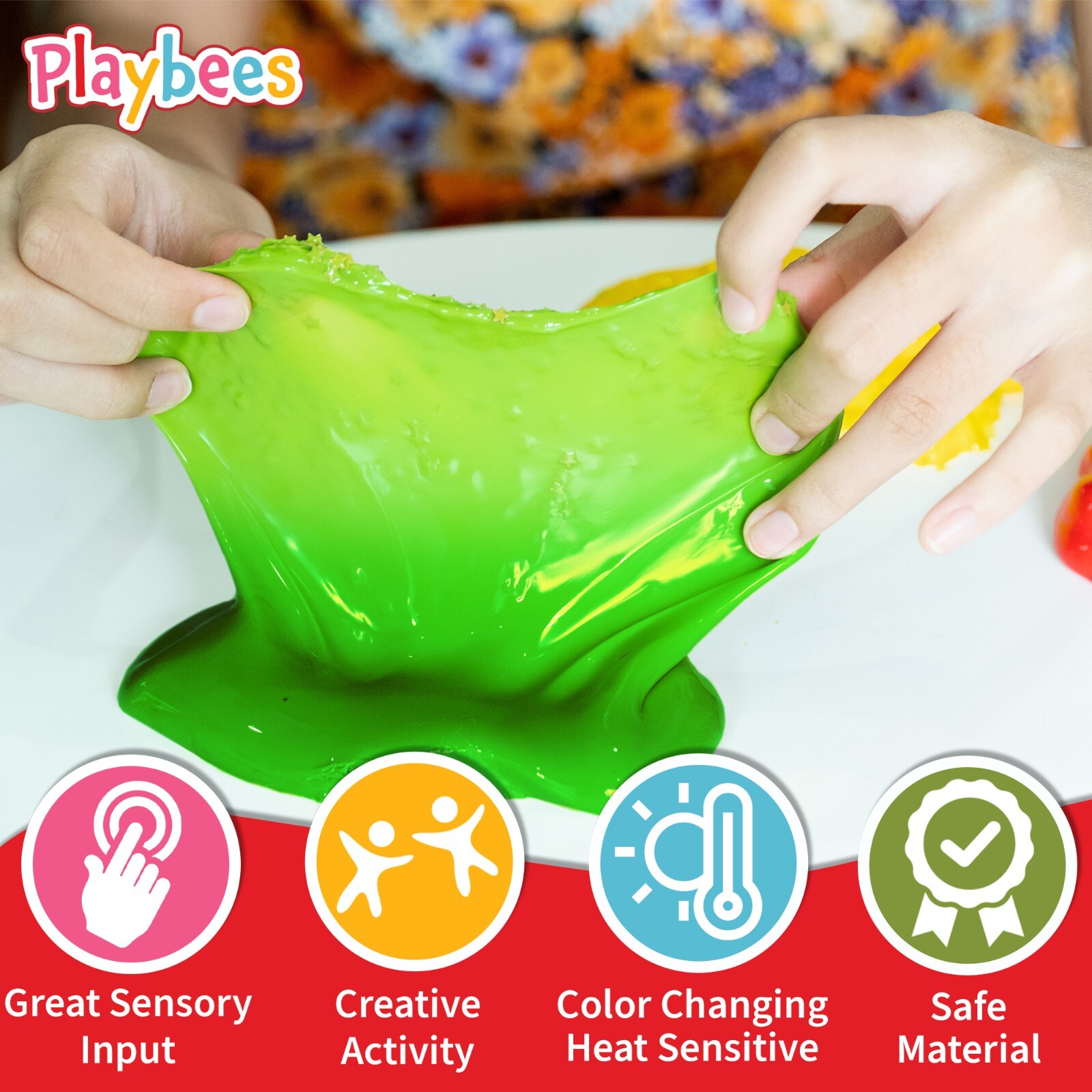 Frudge Putty 4-Pack – Heat Sensitive – Color Changing Slime – 2 Oz per Container
