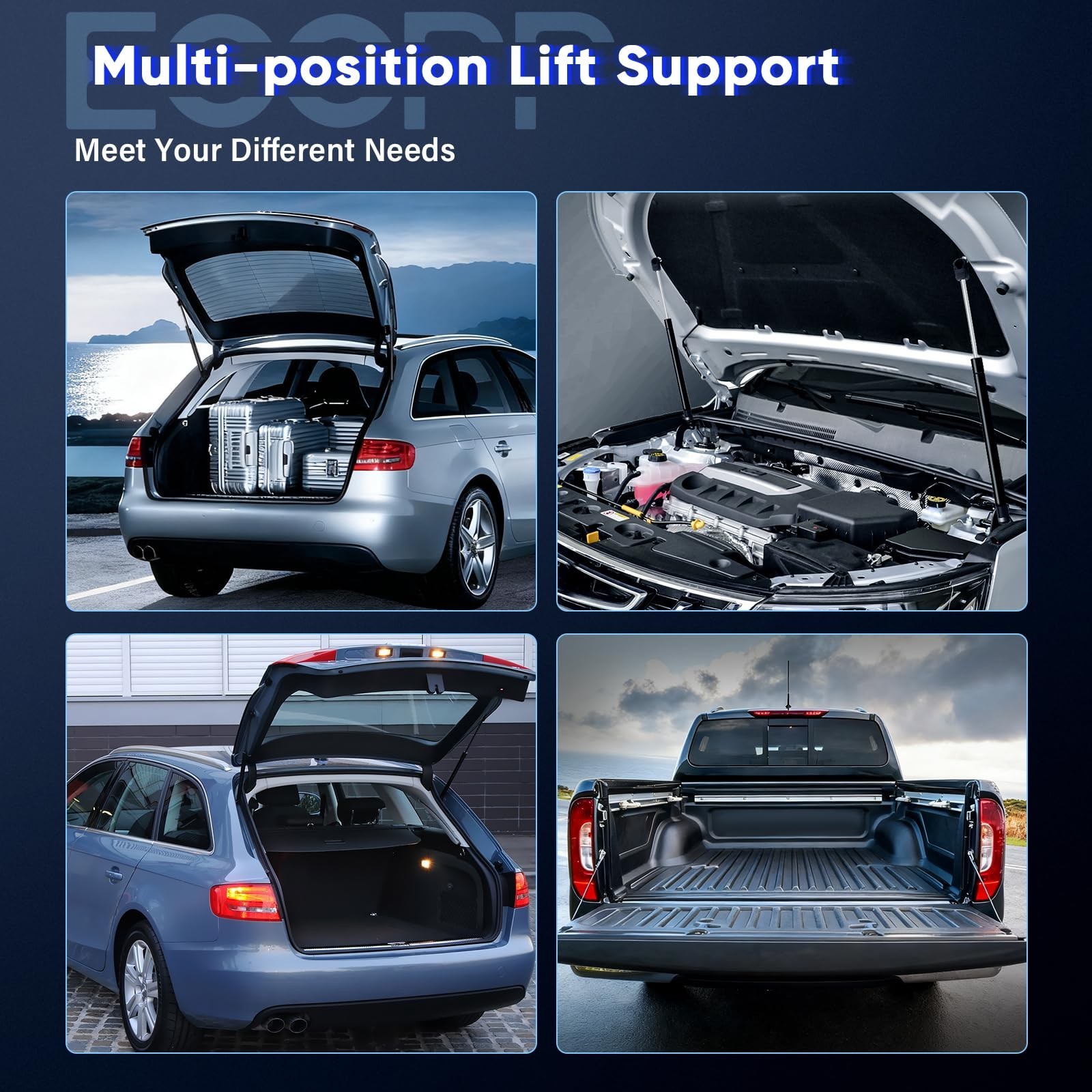 ECCPP Lift Support Hood+Trunk Replacement Struts Gas Springs Fit for Nissan M…