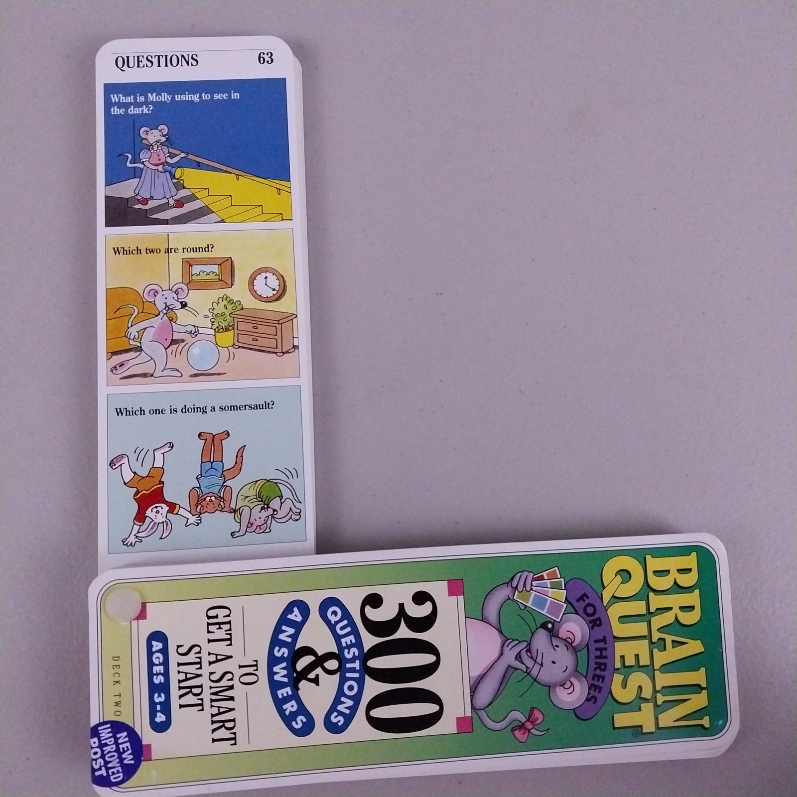 Vintage 1994 Brain Quest For Threes 300 Questions & Answers Ages 3-4 Educational