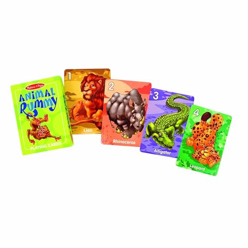 Melissa and Doug Animal Card Game Set Old Maid Go Fish Rummy for Kids 3+