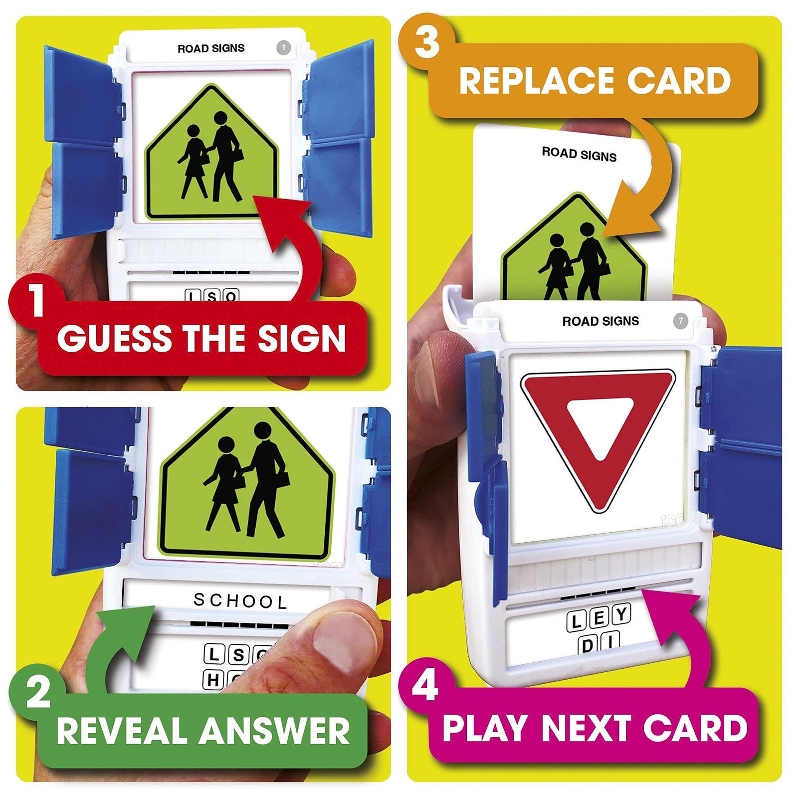 US Road Signs Travel Game – Learn 100 Road Signs | Flash Cards with Slide Reveal