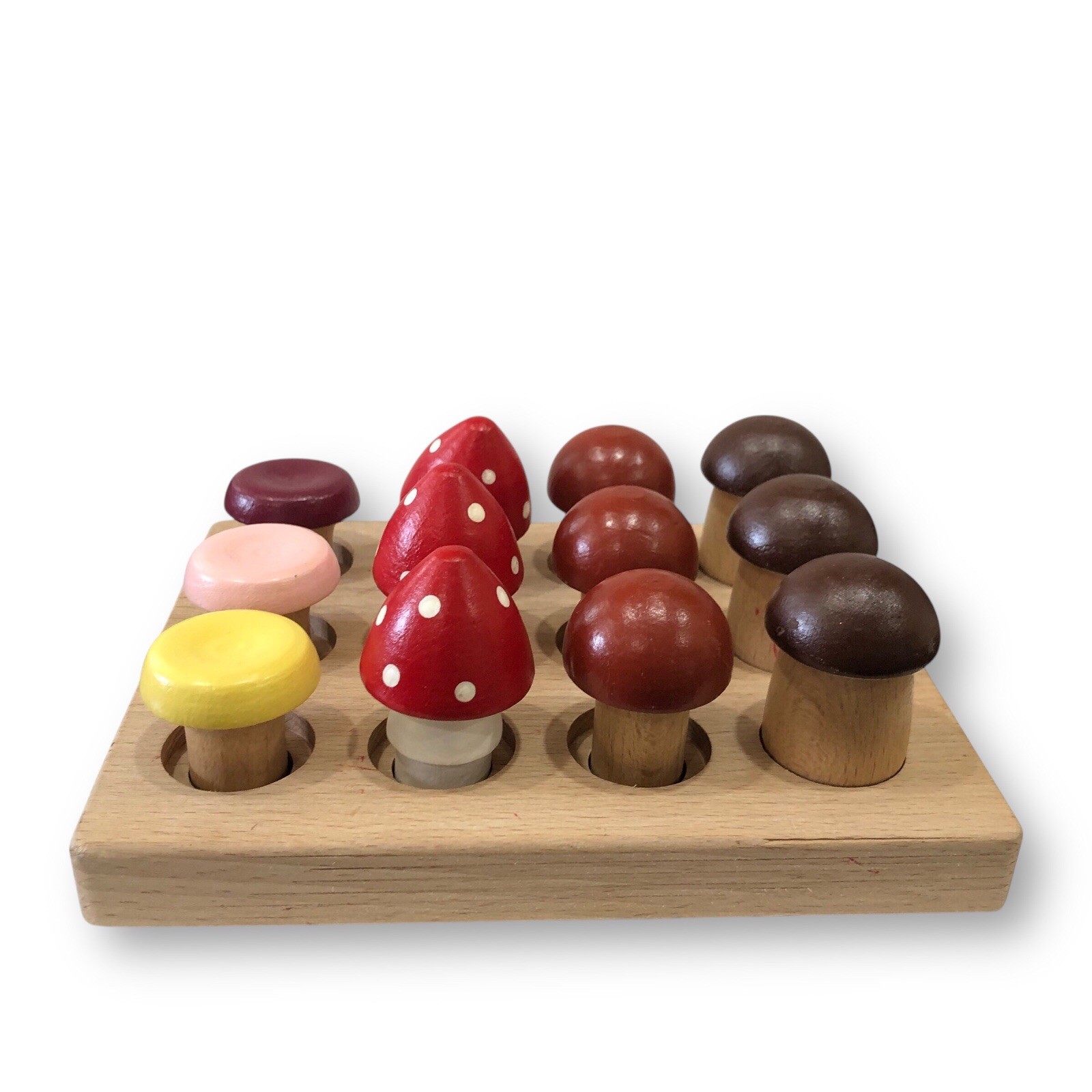Montessori Inspired Mushroom Sorting Board Set Education Toy Dexterity Counting