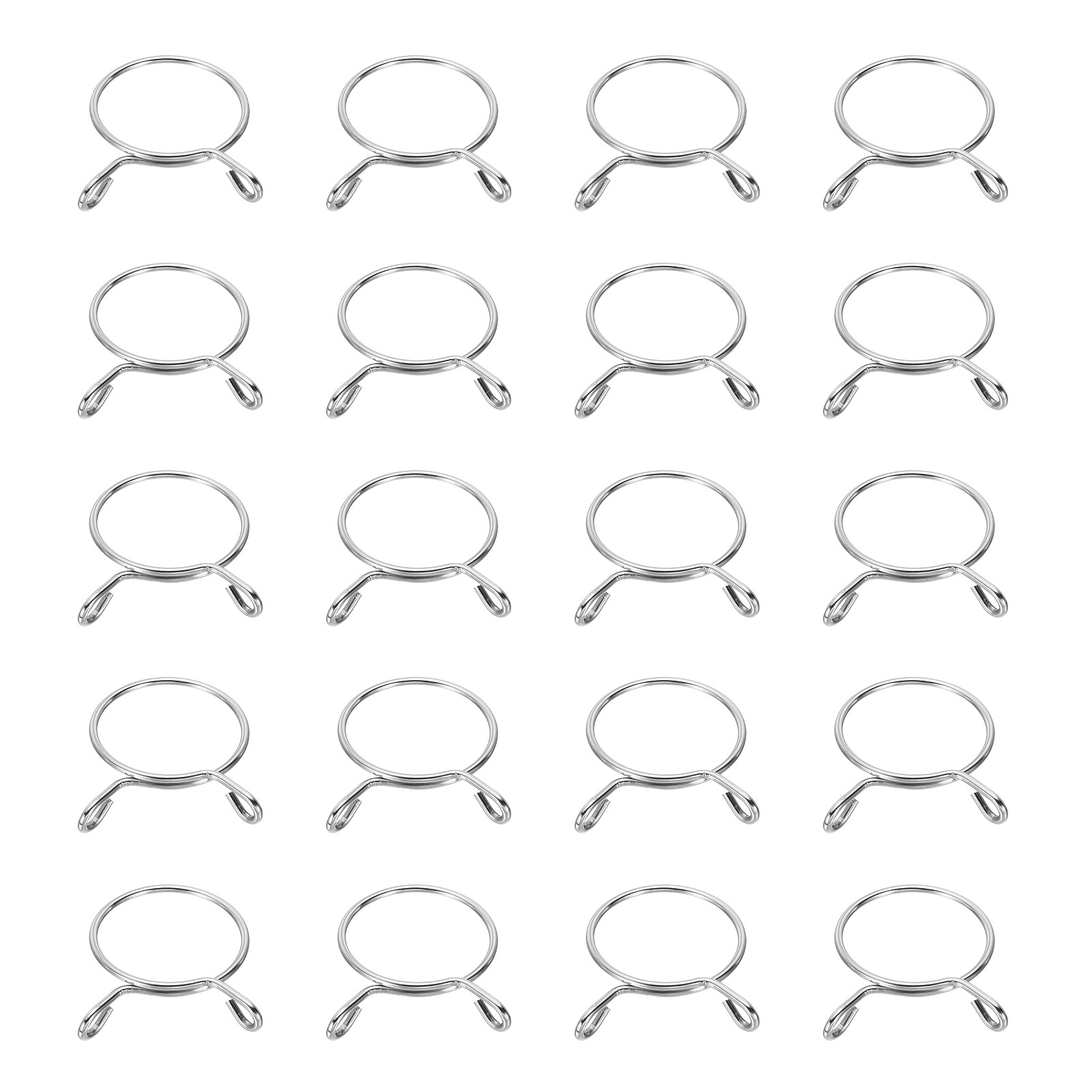 20Pcs 50mm ID 57mm OD Fuel Line Hose Clips Spring Clips Clamps Silver