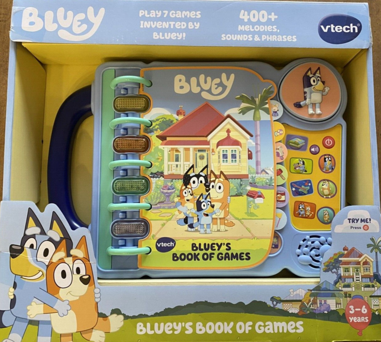VTech Bluey’s Book of Games, Interactive Pretend-Play Book for Preschoolers