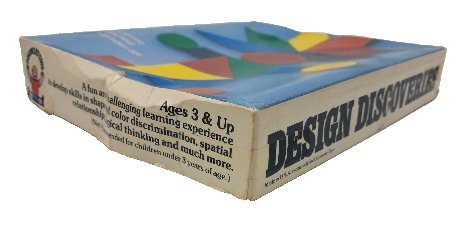 Vtg 80’s Design Discovery Toys Educational Wood Tangrams w Book COMPLETE! JK1